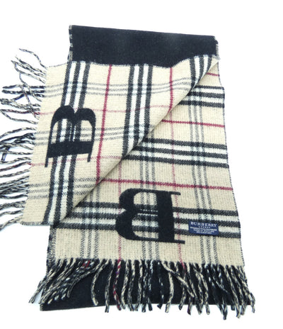 Burberry Wool and Cashmere Nova Check and Black Reversible Scarf Scarf Burberry