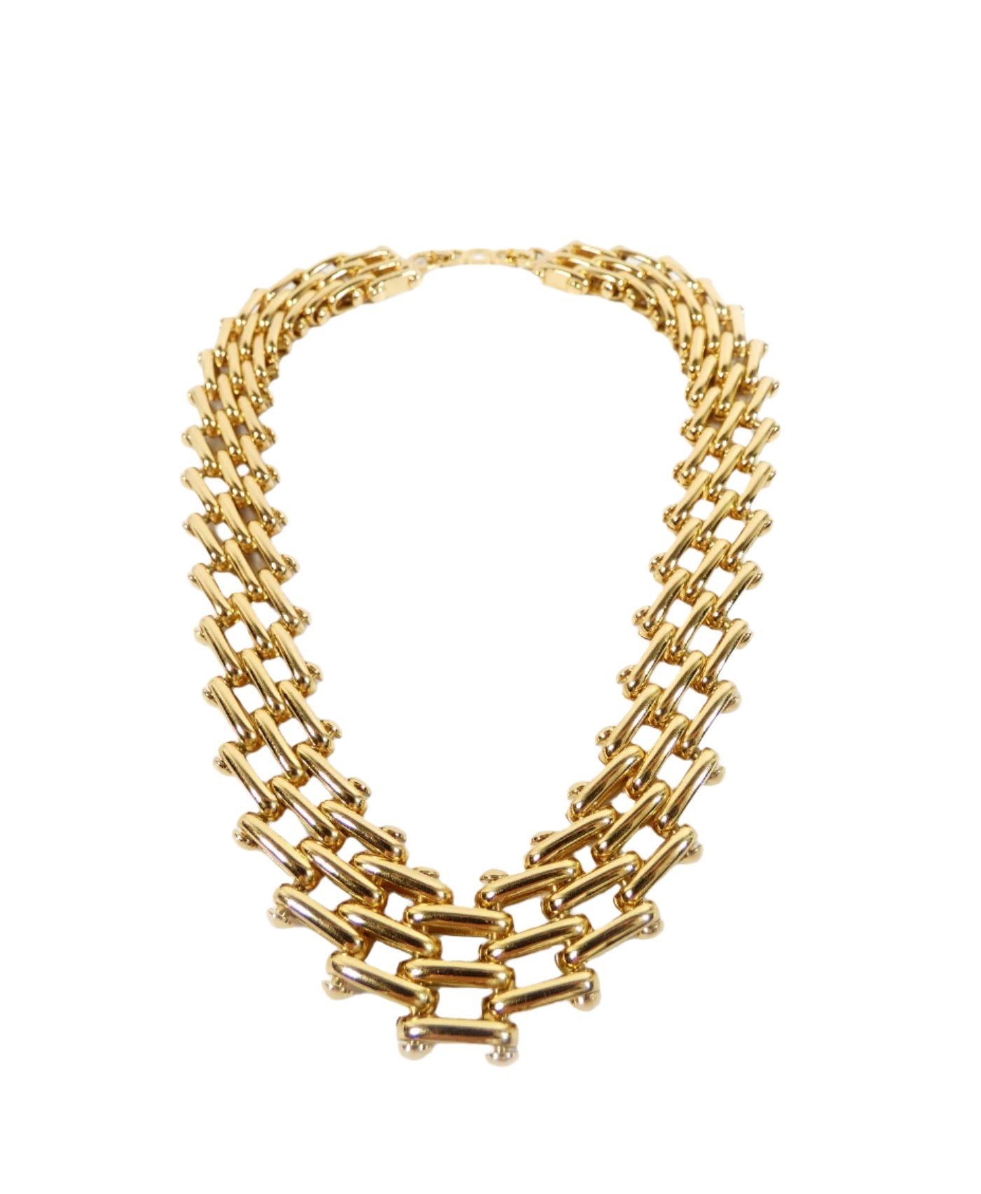 Christian Dior Heavy Gold Wide Necklace Necklace Christian Dior