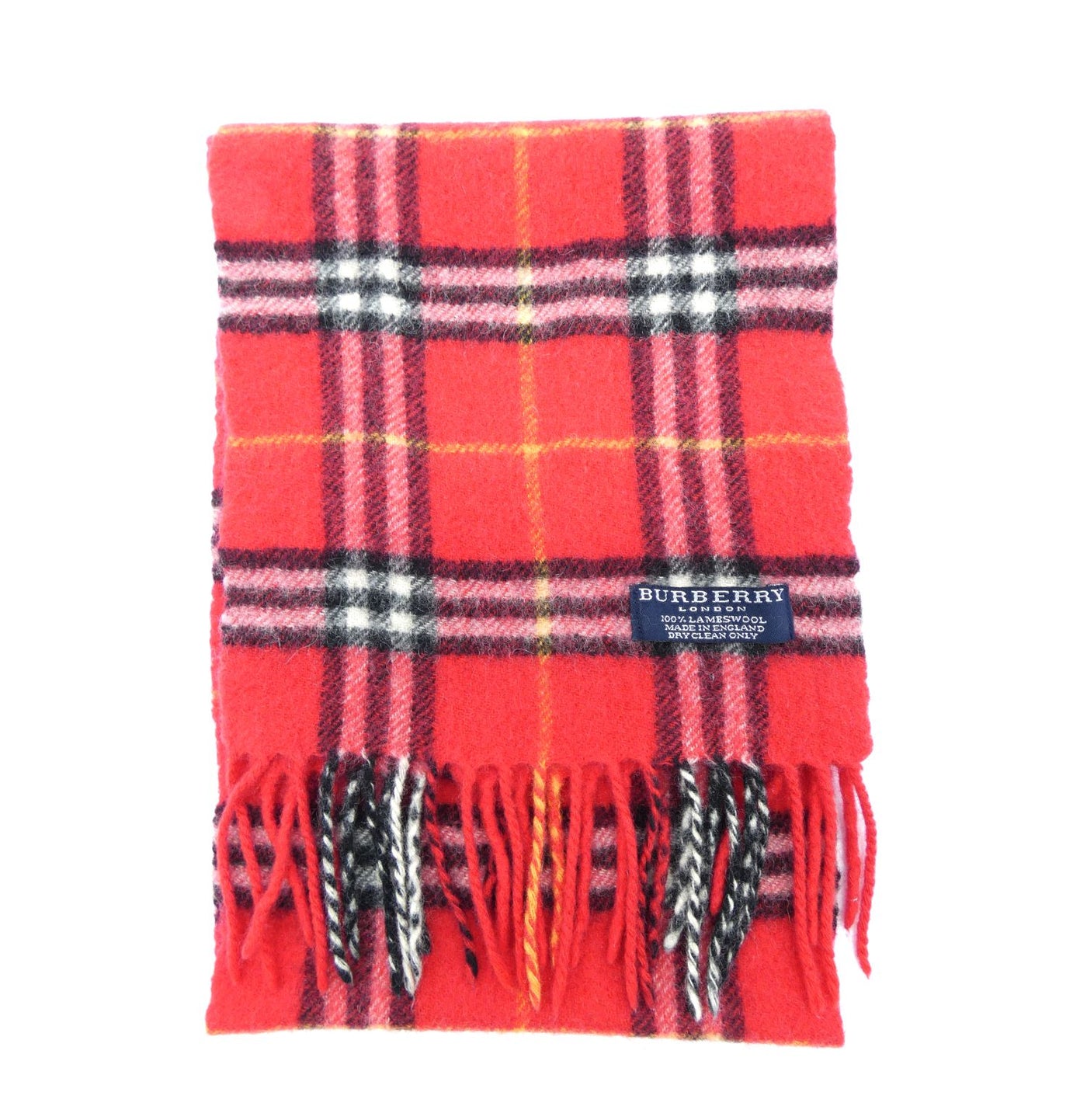 Burberry Lambswool House Check Red and Black Child's Scarf Scarf Burberry