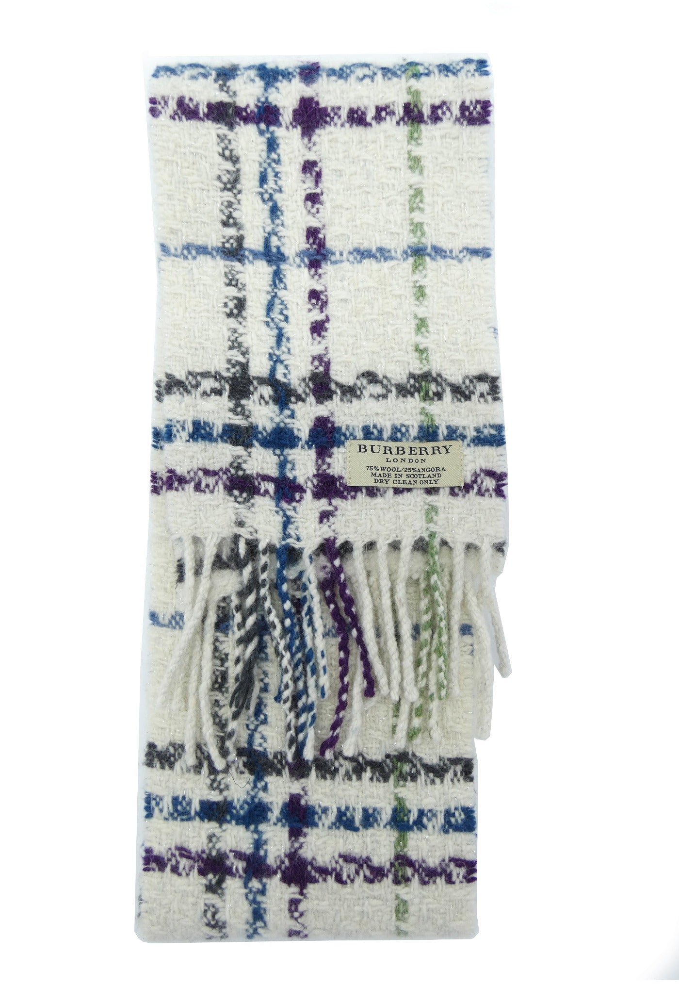 Burberry Wool and Angora Giant Nova Check Cream and Multi Scarf Scarf Burberry