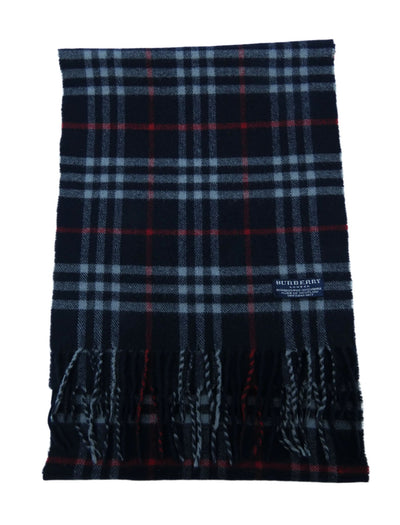 Burberry Merino Wool and Cashmere House Check Navy Scarf Scarf Burberry