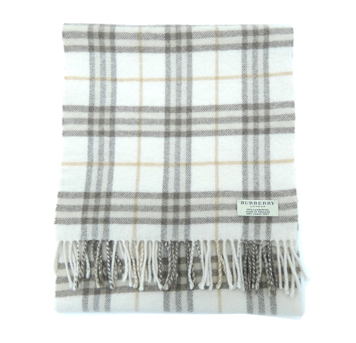 Burberry Lambswool House Check Cream and Brown Scarf Scarf Burberry
