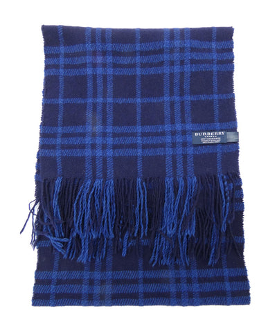 Burberry Cashmere House Check Navy Blue Tonal Scarf Scarf Burberry
