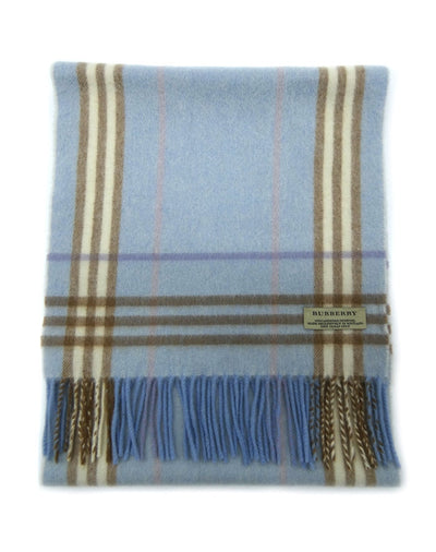 Burberry Cashmere and Wool Icon Stripe Blue Scarf Scarf Burberry