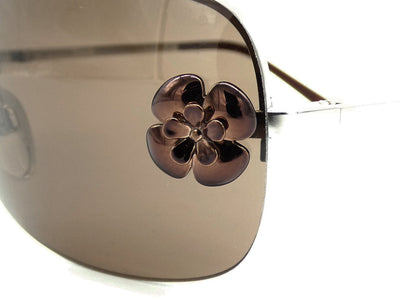 Chanel Brown Camellia Flower Rimless CC Sunglasses 4135 Sunglasses Chanel
