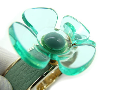 Burberry Prorsum Leather and Lucite Flower Bangle Bracelet Burberry