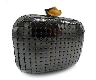 Lanvin Gunmetal Box Clutch Bag Lanvin