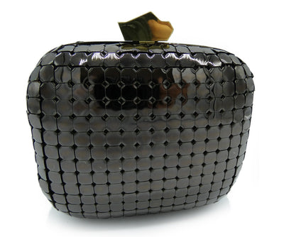 Lanvin Gunmetal Box Clutch Bag Lanvin