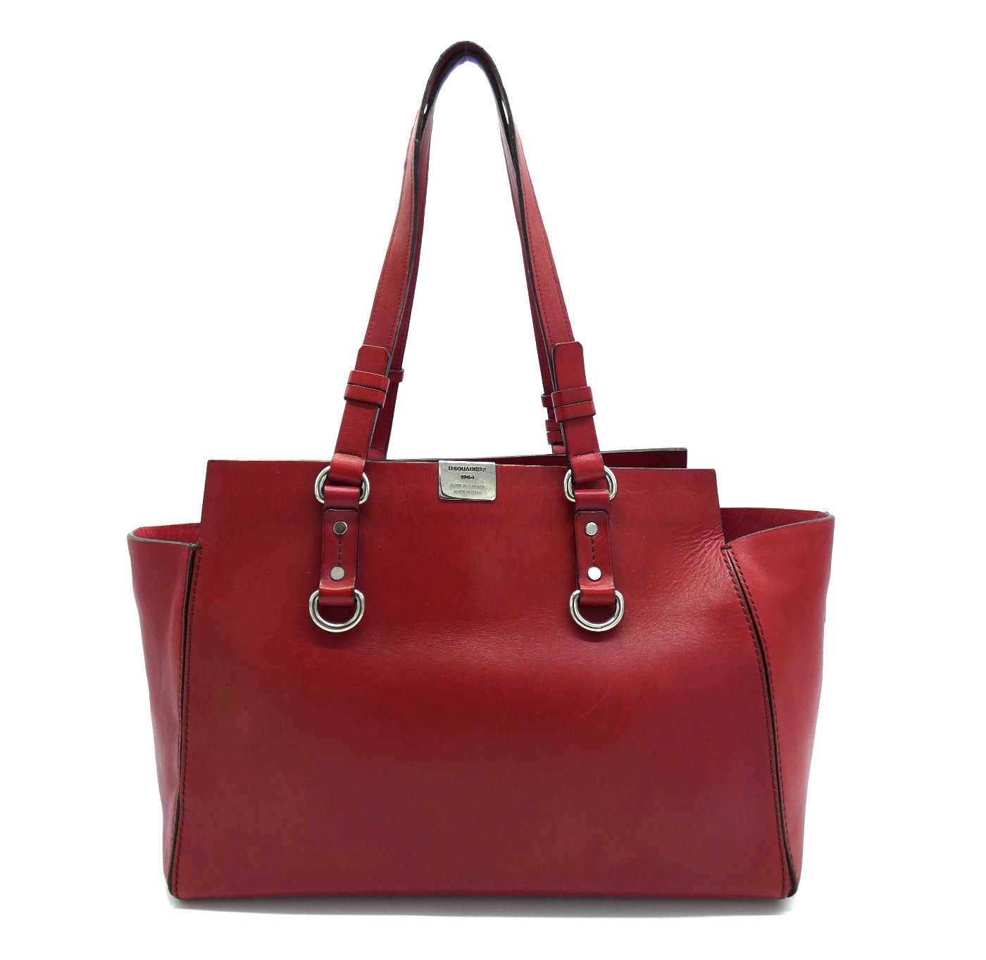 DSquared2 Red Leather Large Tote Bag DSquared2