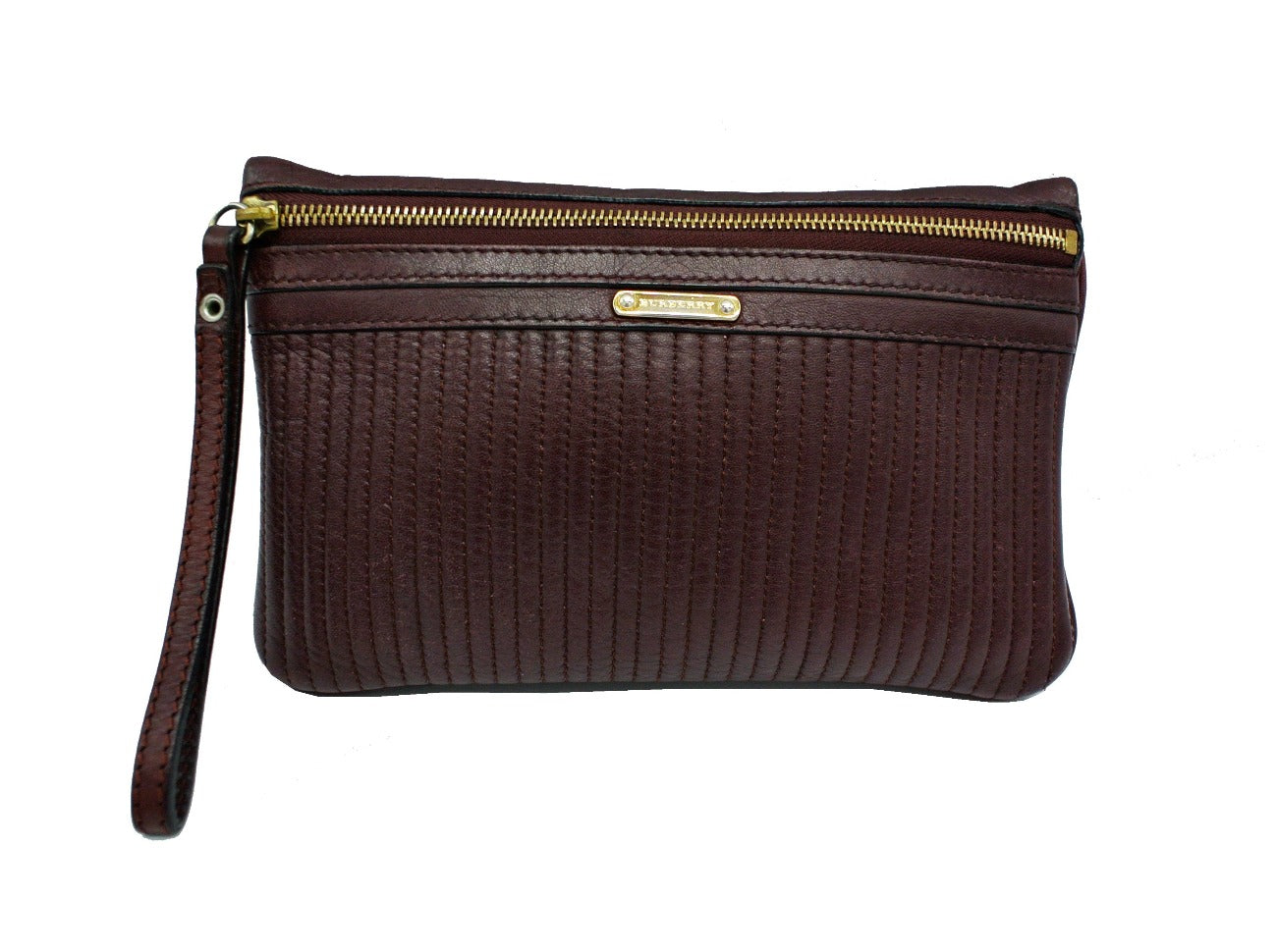 Burberry Stitched Leather Nevin Large Wristlet Bag Burberry