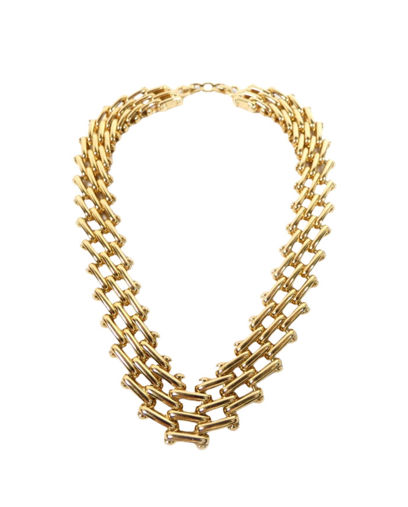 Christian Dior Heavy Gold Wide Necklace Necklace Christian Dior