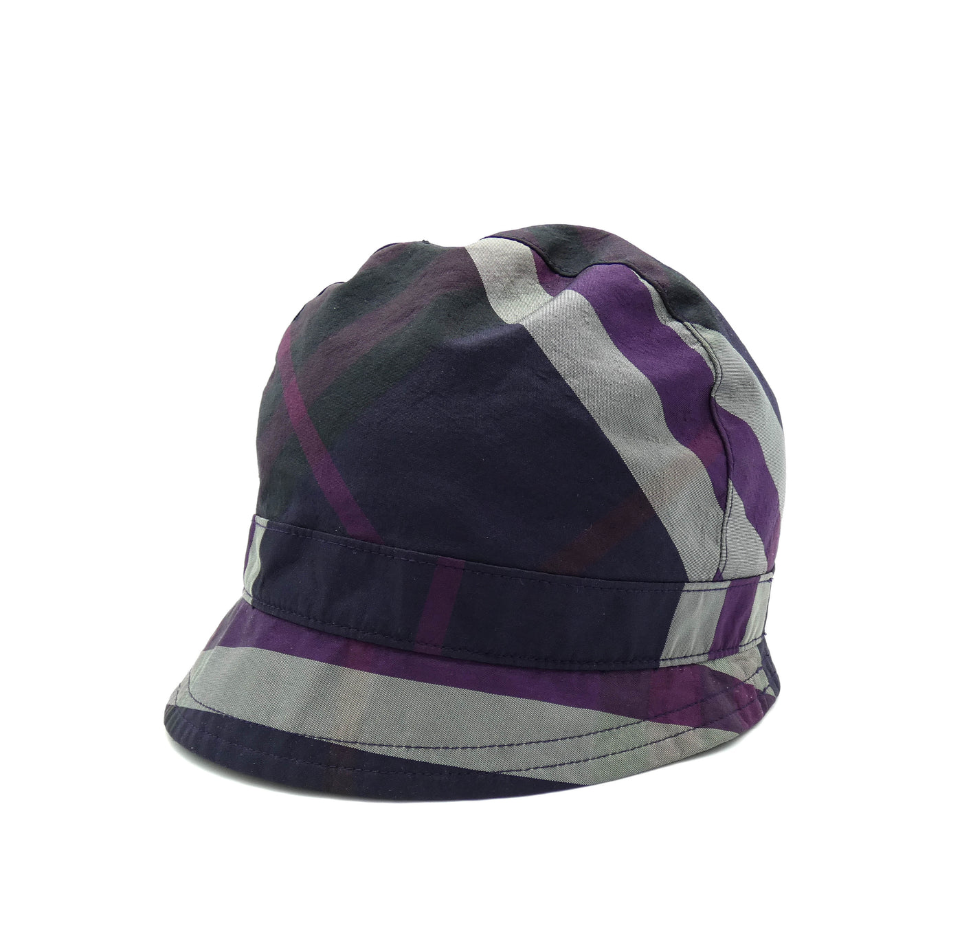 Burberry Purple Nova Check Cloche Bucket Hat Hats Burberry