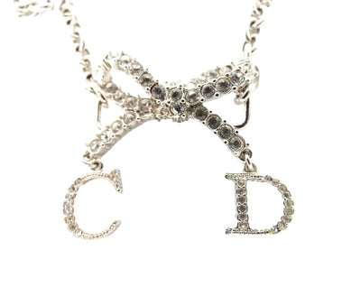 Christian Dior Swarovski Silver Bow Necklace Necklace Christian Dior