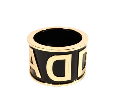 DSquared2 Logo Wide Gold and Black Bangle Bracelet DSquared2