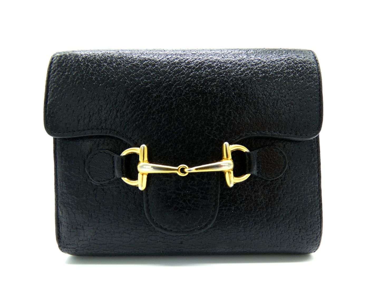 Gucci Vintage Bi-Fold Horsebit Black Leather Wallet Wallet Gucci