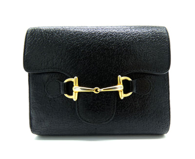 Gucci Vintage Bi-Fold Horsebit Black Leather Wallet Wallet Gucci