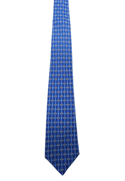 Hermès Blue Chain-link Graphic Silk Tie Ties Hermès