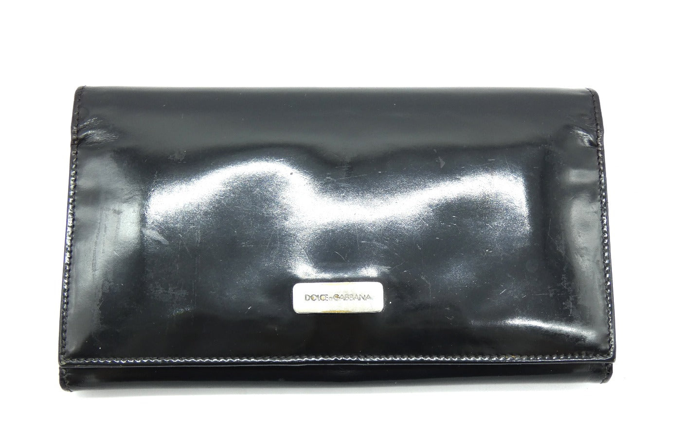 Dolce & Gabbana Black Polished Vintage Organizer Wallet Wallet Dolce & Gabbana