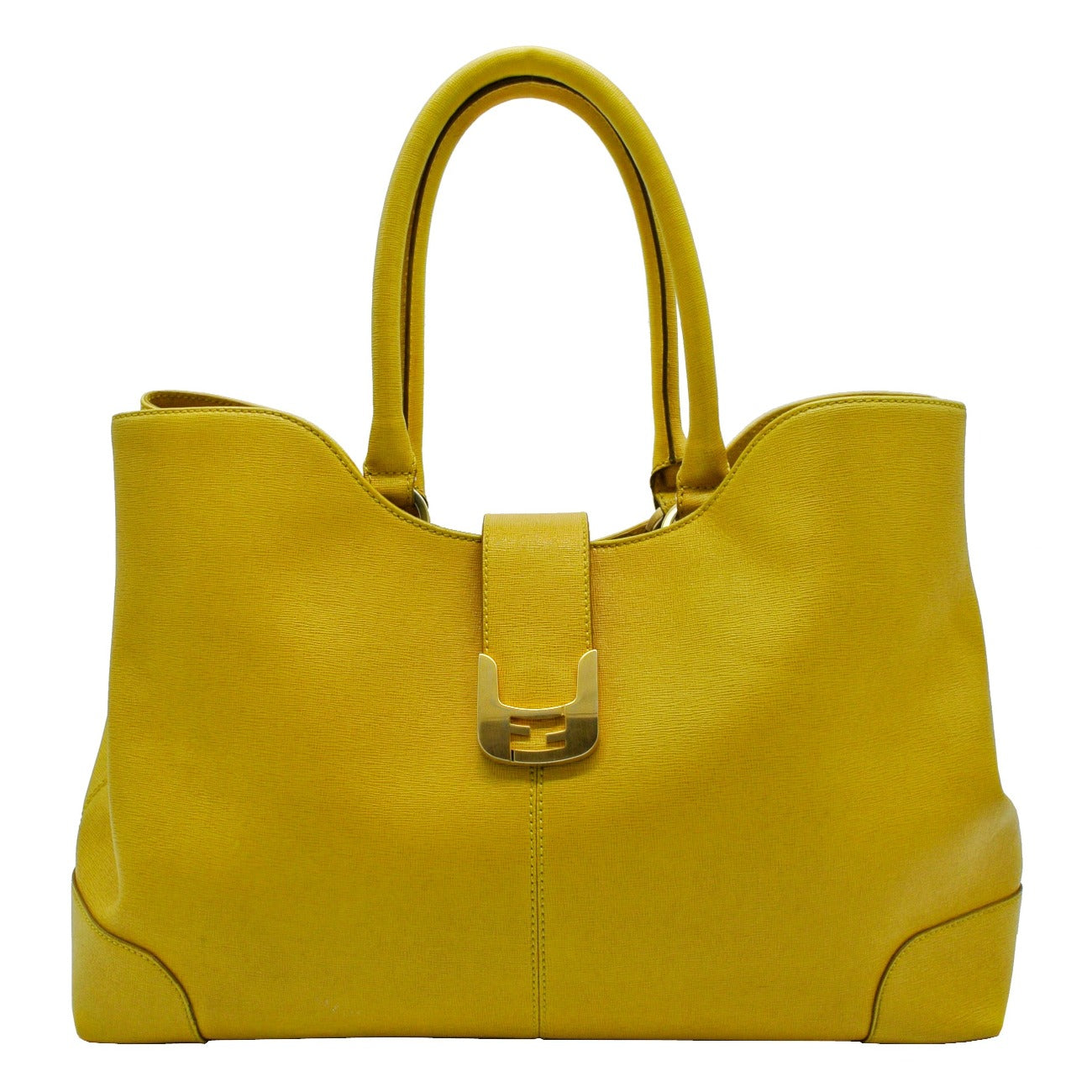 Fendi Yellow Leather Chameleon Large Tote Bag Fendi