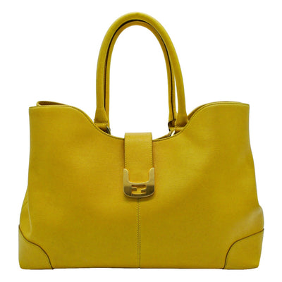 Fendi Yellow Leather Chameleon Large Tote Bag Fendi