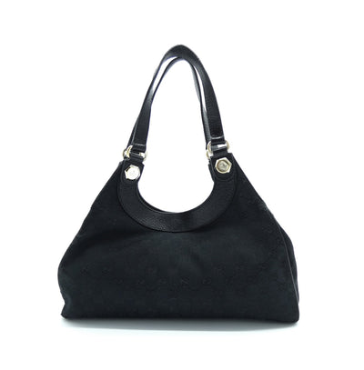 Gucci Vintage Black GG Canvas and Leather Charmy Hobo Bag Gucci