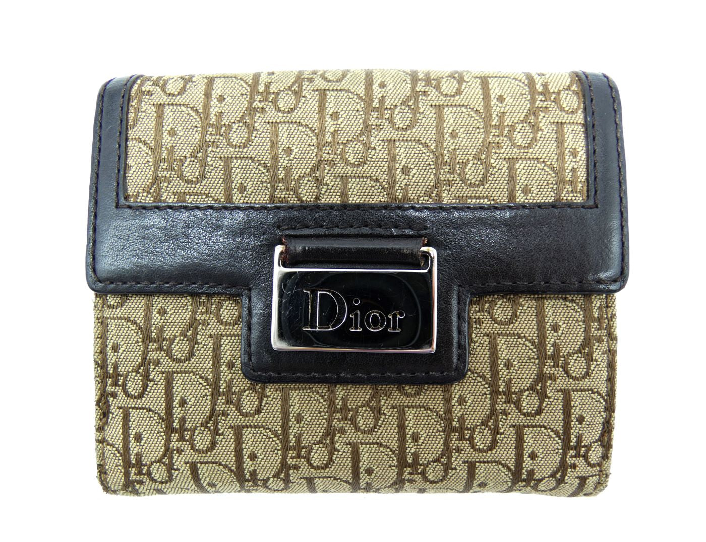 Christian Dior Tan Oblique Street Chic Compact Wallet Wallet Christian Dior