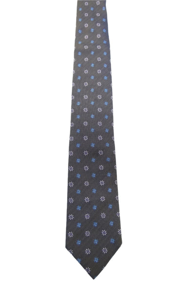 Hermès Brown Blue and Pink Flower Graphic Silk Tie Ties Hermès