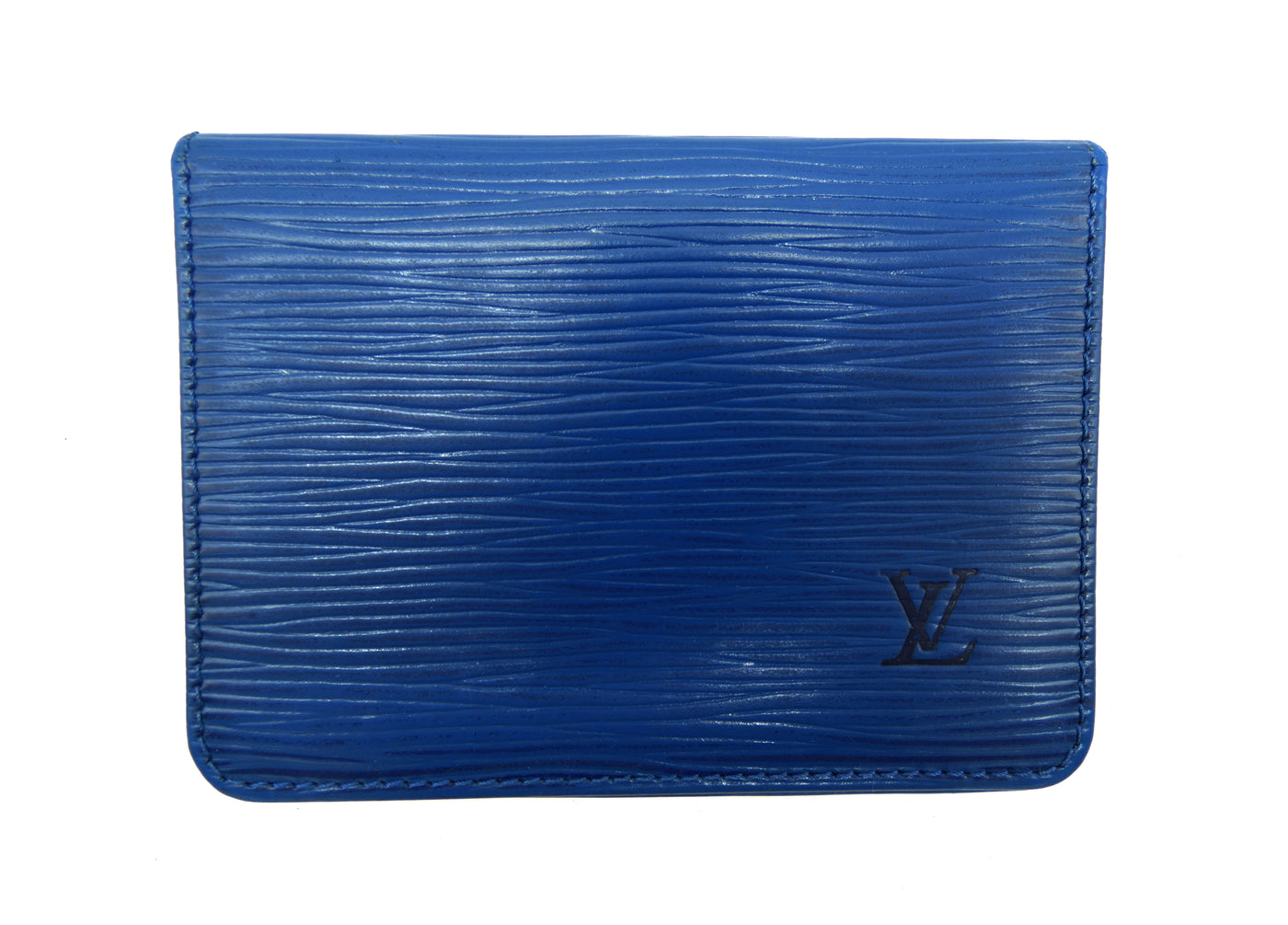 Authentic Louis Vuitton Vintage Blue Epi Leather Card Holder