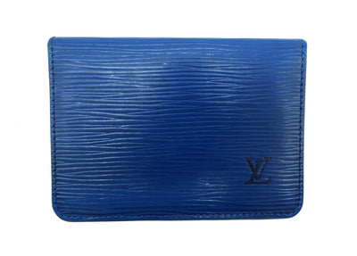 Louis Vuitton Blue Epi Leather Card Case Wallet Louis Vuitton