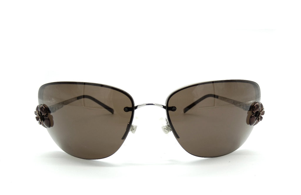 Chanel Black Camellia 4171 Rimless Shield Sunglasses Chanel | The Luxury  Closet