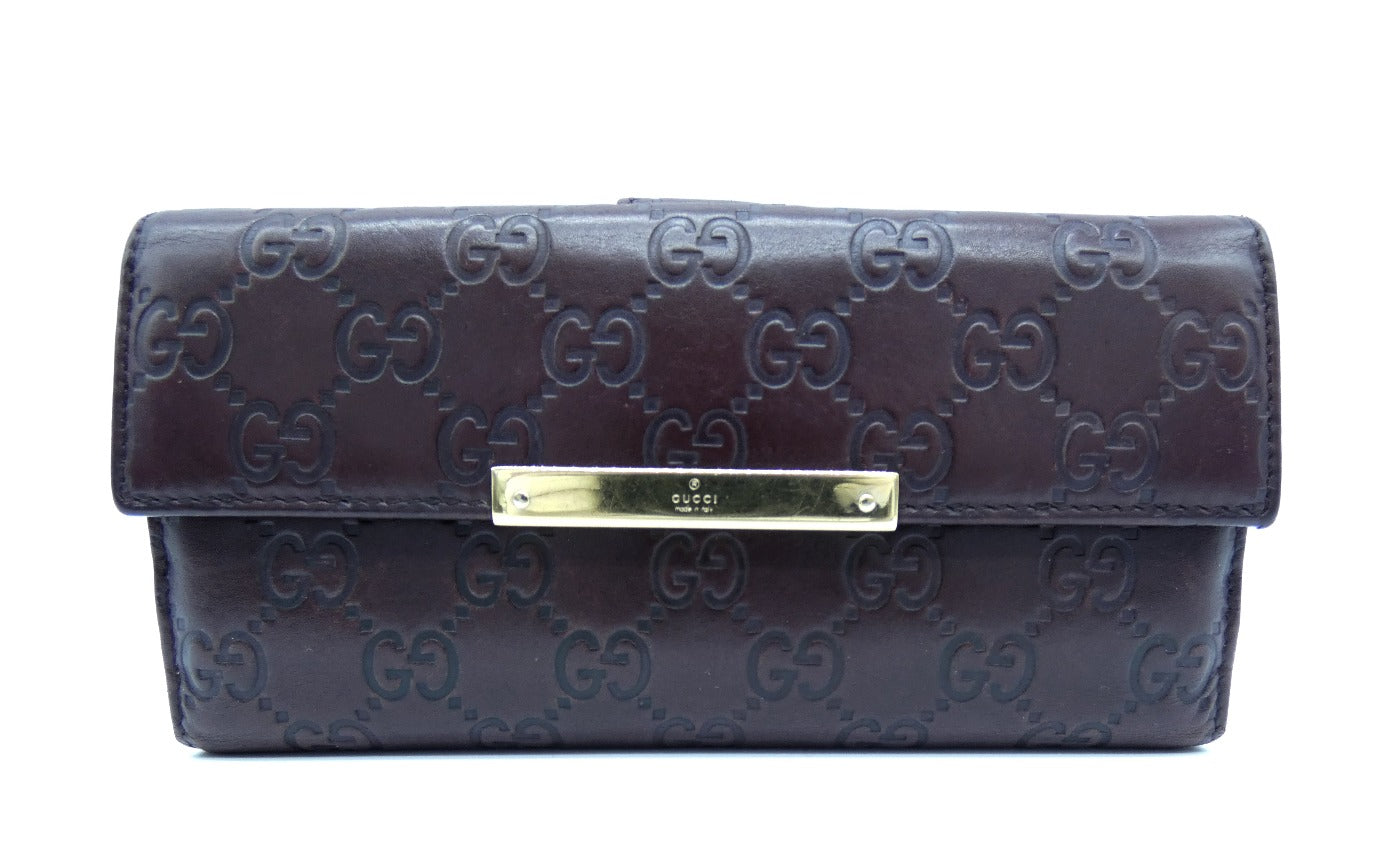 Gucci Guccissimo Bordeaux Vintage Long Wallet Wallet Gucci