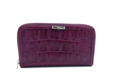 Miu Miu Purple Caiman Crocodile Continental Bow Wallet Wallet Miu Miu