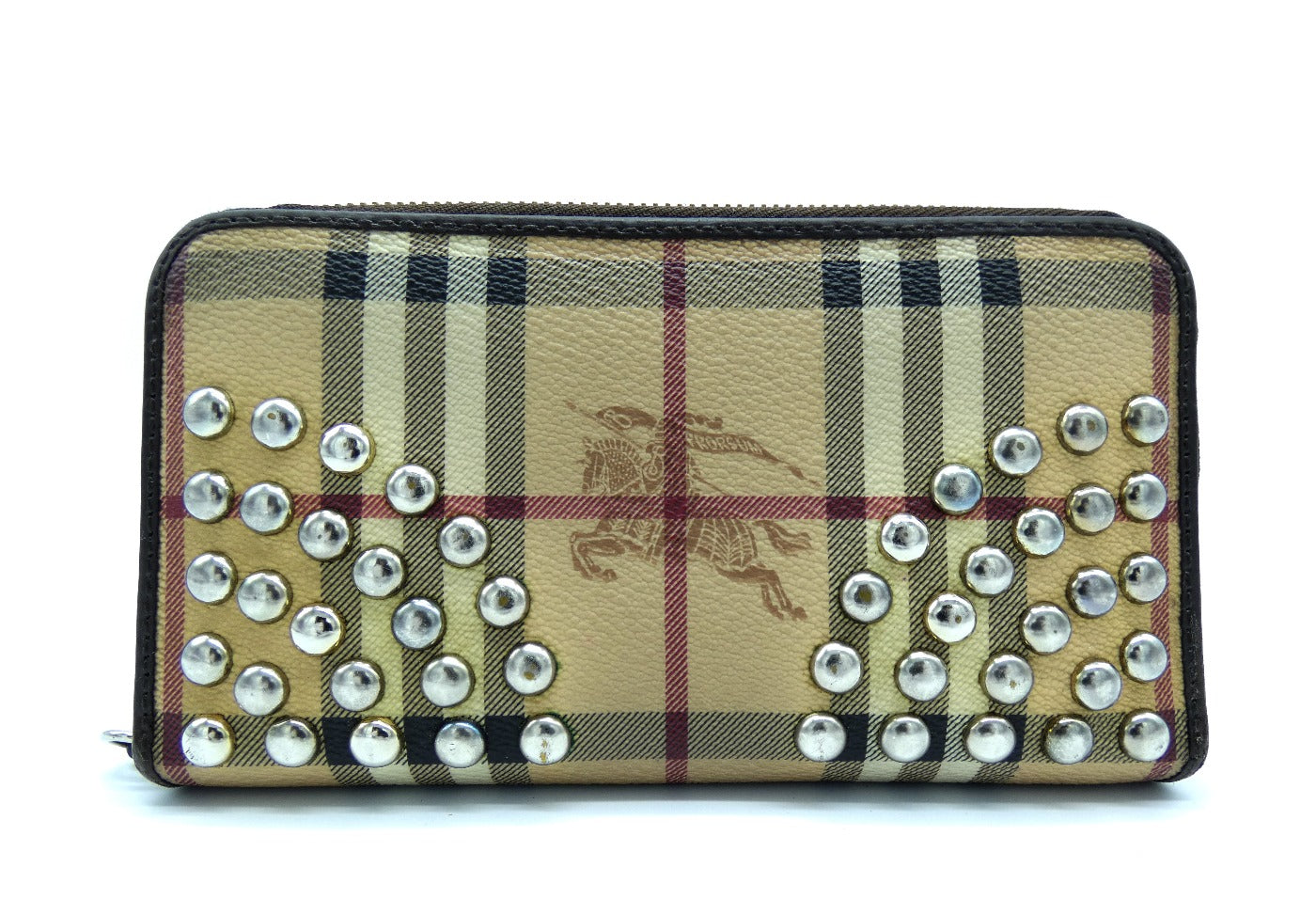 Burberry Prorsum Haymarket PVC Studded Zippy Wallet Wallet Burberry