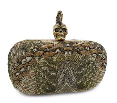 Alexander McQueen Jacquard Corn Dolly Skull Clutch Bag Alexander McQueen