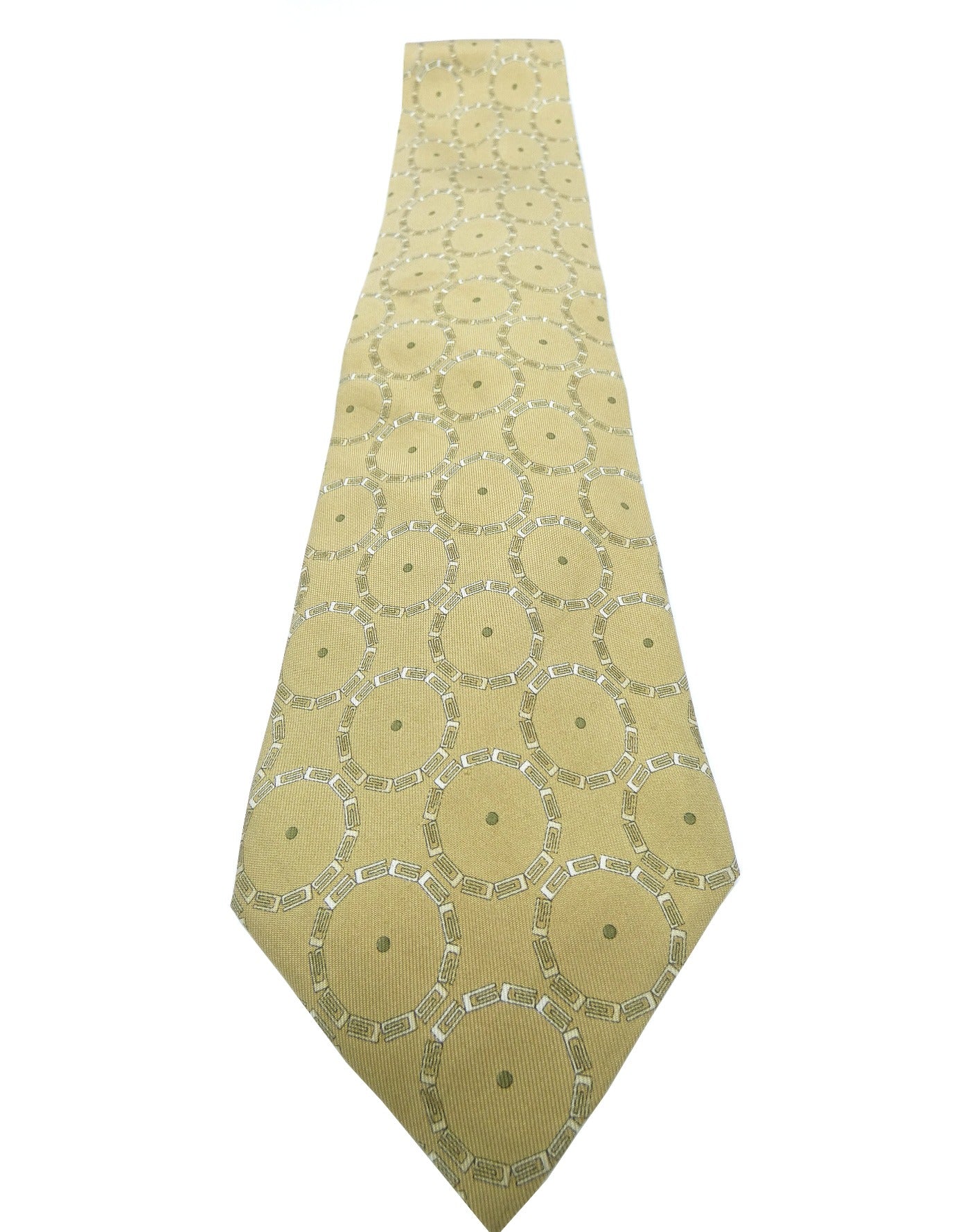 Gucci Vintage Beige and Cream Graphic Tie Ties Gucci