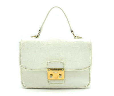 Miu Miu White Leather Madras 2way Bag Bag Miu Miu