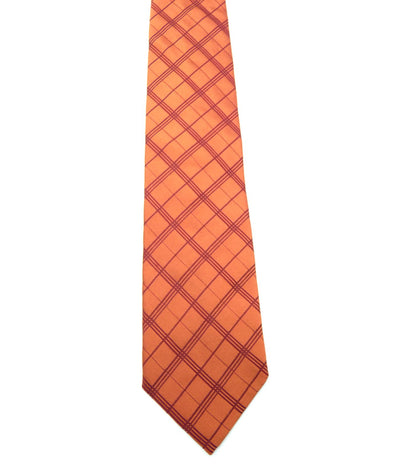 Burberry Orange Nova Check Silk Tie Ties Burberry
