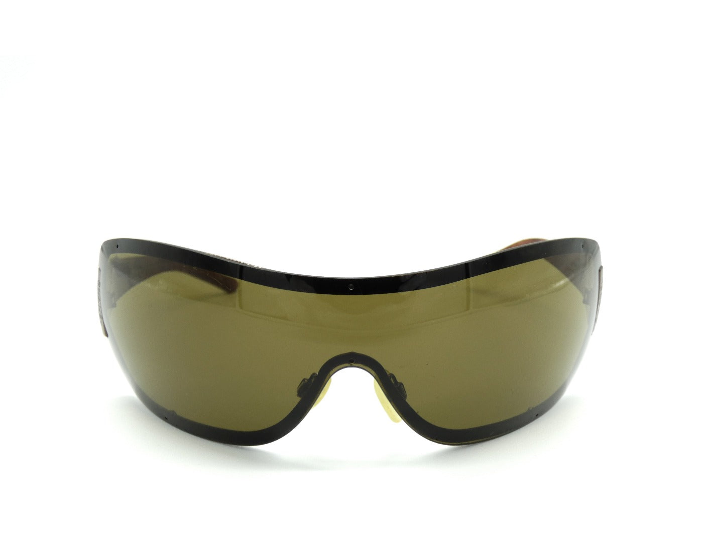 Chanel Vintage Quilted Brown Havana Shell Shield Sunglasses 4026 Sunglasses Chanel