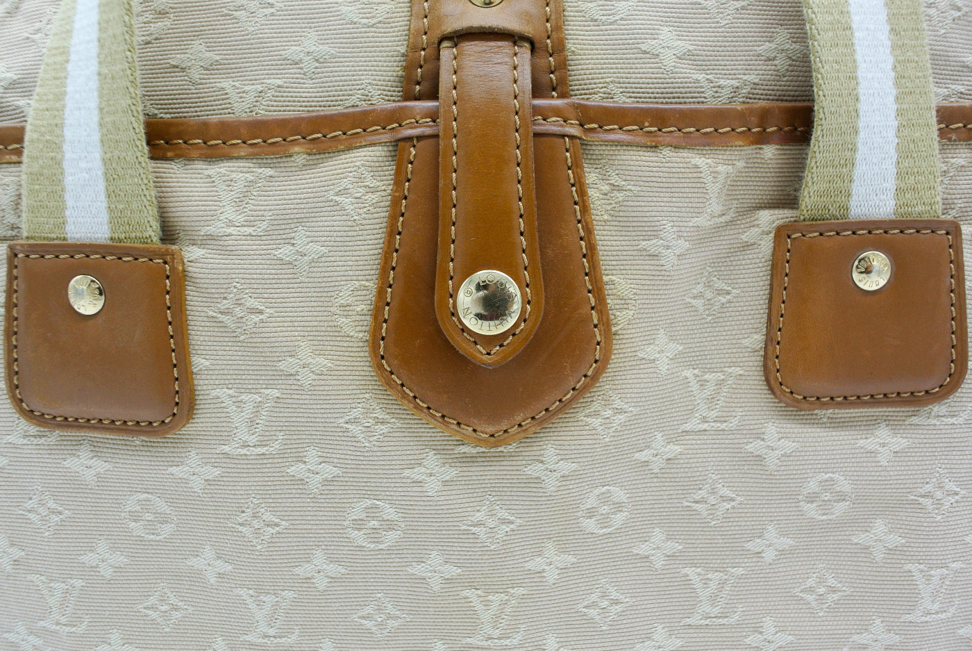 Louis Vuitton Vintage Mini Lin Mary Kate Tan Canvas Tote Bag Louis Vuitton