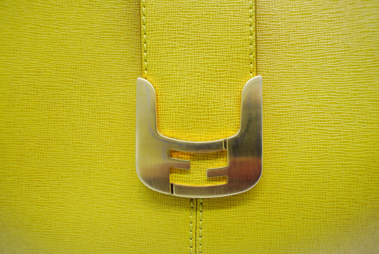 Fendi Yellow Leather Chameleon Large Tote Bag Fendi