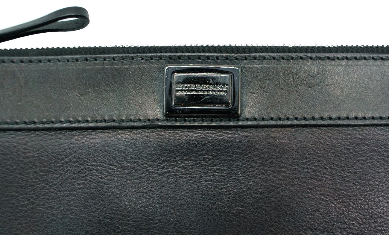 Burberry Prorsum Black Leather Wristlet Bag Burberry