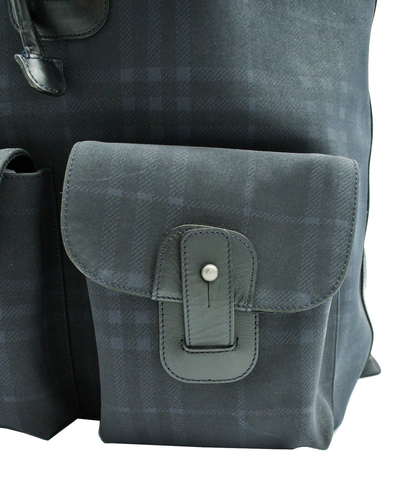 Burberry Vintage Black and Blue House Check Backpack Bag, Backpack Burberry