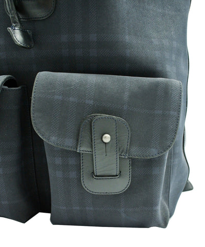 Burberry Vintage Black and Blue House Check Backpack Bag, Backpack Burberry