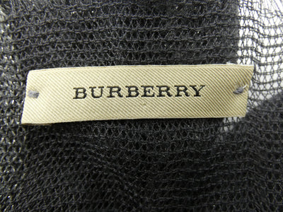 Burberry Silk Giant Nova Check Dark Grey and Silver Scarf Scarf Burberry