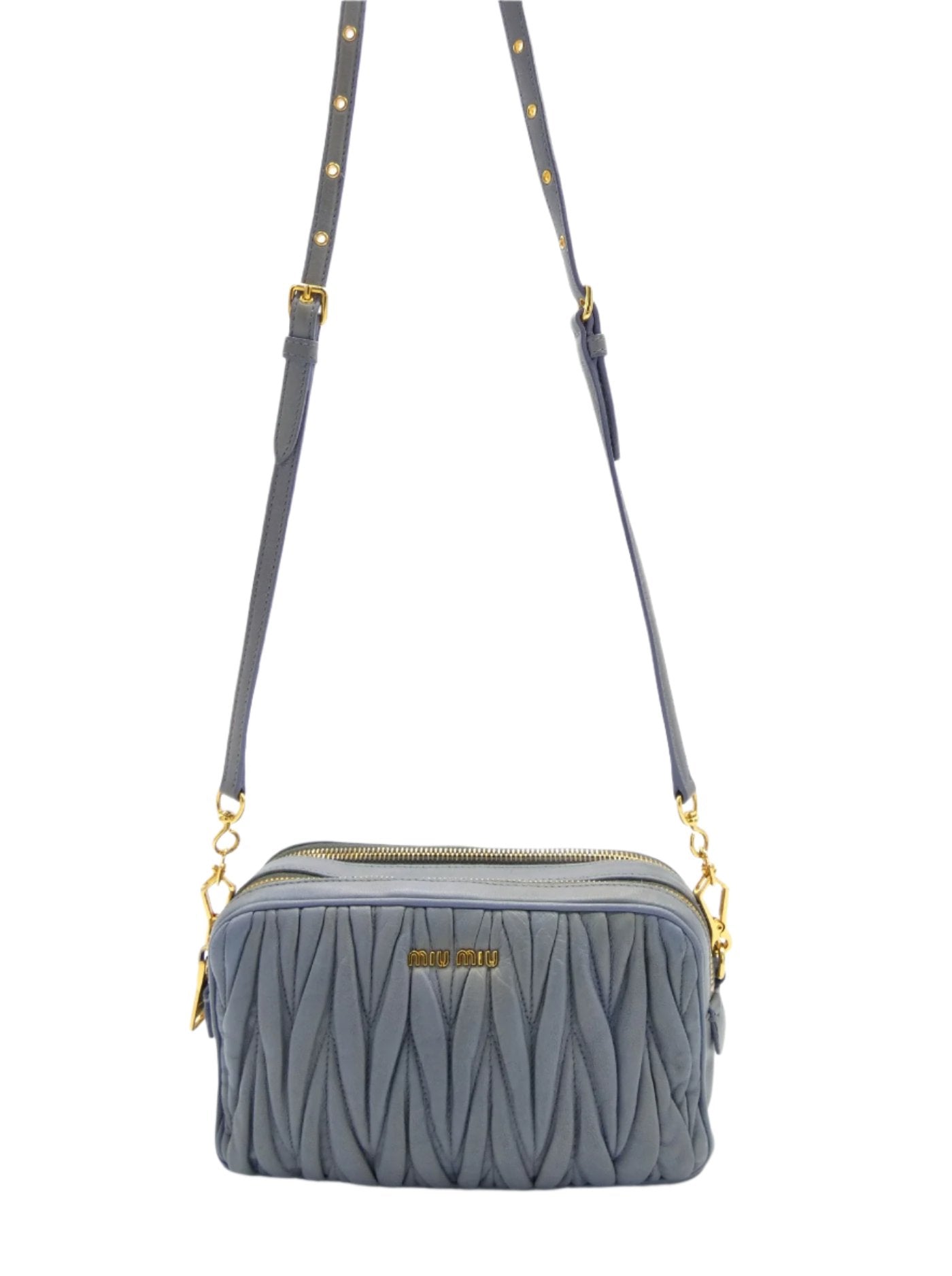 Miu Miu Matelassé Crossbody Double Zip Bag Bag Miu Miu