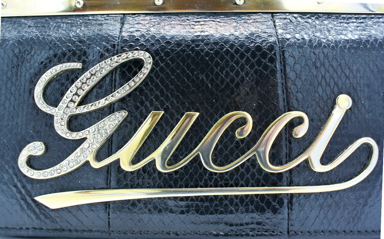 Gucci Cursive Logo Satin Evening Bag Bag Gucci