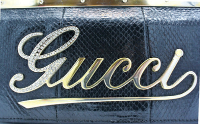 Gucci Cursive Logo Satin Evening Bag Bag Gucci