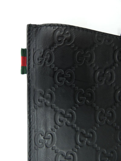 Gucci Black Leather Guccissimo iPad Case iPad Case Gucci