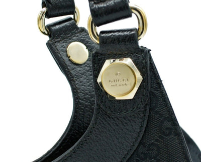 Gucci Vintage Black GG Canvas and Leather Charmy Hobo Bag Gucci
