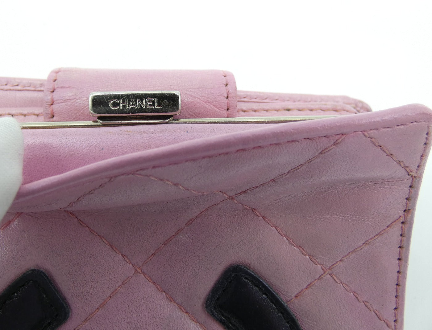 Chanel Pink and Black Cambon Bi-fold Wallet Wallet Chanel